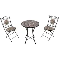 Axi Amélie Table et chaises bistrot, 2 Chaises 1 Table, Ensemble Bistro Extérieur Rose Rose | Salon De Jardin Bistrot, Table Bistrot Mosaique Pour