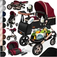Kesser Loops : Poussette combinée 4 en 1 pour enfants jusqu'à 4 ans, comprenant une nacelle, un siège auto et un sac de couchage