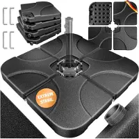Kesser Support de parasol , ensemble de 4 pièces, poids du parasol : 60 litres / 80 kg, pour parasol de type "guirlande", en plastique