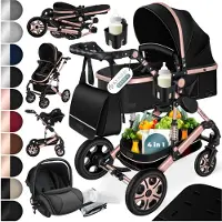 Kesser Loops : Poussette combinée 4 en 1 pour enfants jusqu'à 4 ans, comprenant une nacelle, un siège auto et un sac de couchage