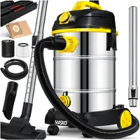 MASKO Aspirateur industriel pour liquides et poussières, en acier inoxydable, puissance maximale : 1800W