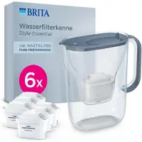 Brita Carafe filtrante MAXTRA Style Essential, bleue, avec 6 cartouches filtrantes Pure Performance