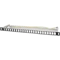 Intellinet 721011 24-Port Patchpanel geschirmt und unbestückt 0,5HE
