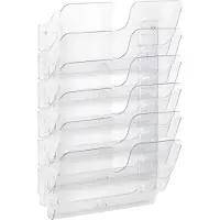 Sans marque Distributeur de prospectus Flexiplus - 6 compartiments A4 - paysage - transparent