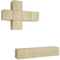 vidaXL Ensemble d'armoires TV de 7 pièces en bois de chêne Sonoma