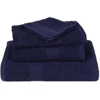 vidaXL Serviettes 4 pcs bleu marine 100x200 cm 360 g/m² 100% coton