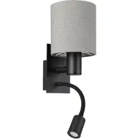 Eglo Applique PASTERI acier noir LED 1X40W;1X3,8W L:15cm H:38cm avec interrupteur à bascule