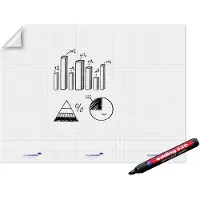 Legamaster Feuilles de présentation Magic Chart Notes 7-159054 - 100 % recyclable - 1200 x 900 mm - marqueur permanent inclus - quadrillé - bloc de 15 feuilles
