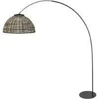 Steinhauer Anne Lighting - lampadaire - Curve - naturel noir - bambou métal - lampe arquée - E27 - 4517ZW