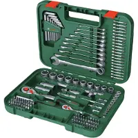 Bosch Ratchet Set With Tips And Sockets 132 Pieces Vert