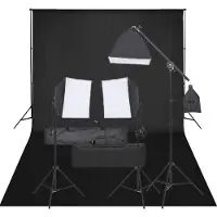 vidaXL Kit studio photo avec éclairage et arrière-plan