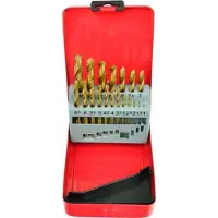 GEKO Forets pour métal en boîte métallique, jeu de 19, 1-10 mm, 0,5 mm chacun