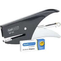 Rapesco Pince-agrafeuse SP-64 (6/4 & 21/4 mm), chromée / noire (12 feuilles)
