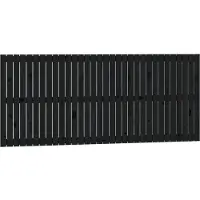 vidaXL Tête de lit murale noire 204x3x90 cm pin massif