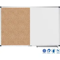 Legamaster Tableau combiné UNITE, tableau d'affichage &amp; tableau blanc, L 900 x P 12,6 x H 600 mm, acier laqué &amp; liège naturel, blanc &amp; marron