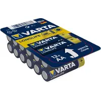 Varta 4106301132 Pile alcaline Longlife, Mignon AA, 12 pièces