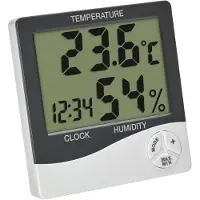 TFA-Dostmann Thermo-hygromètre numérique, Thermomètre + hygromètre, Blanc, Noir