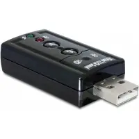 DeLOCK Adaptateur de son USB (USB, USB 2.0), Carte son, Noir