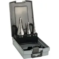 Bosch Hss 4-12/4-20/6-30 Step Drill Bit Set 3 Units Argenté
