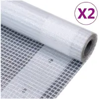 vidaXL Bâches de couverture grillagées 2 pcs. 260 g/m² 1,5x10 m blanc