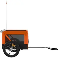 vidaXL Remorque pour vélo Chiens Orange et noir Tissu Oxford & fer
