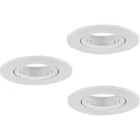 Eglo , lot de 3 spots encastrables Barranco, spot de plafond pivotant, spot encastrable rond sans ampoule, spots de plafond, culot GU10, diamètre 9 cm