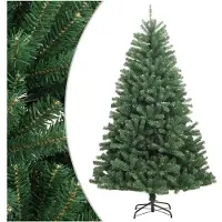 vidaXL Sapin de Noël artificiel à charnières avec support vert 210 cm