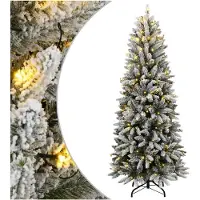 vidaXL Sapin de Noël artificiel 300 LED et neige floquée 240 cm