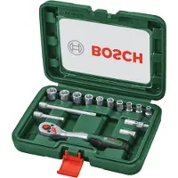 Bosch Ensemble de clés à cliquet 1/4 de , 15 pièces.