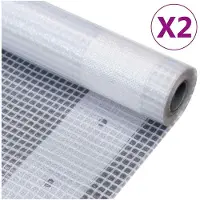 vidaXL Bâche de couverture grillagée 2 pcs 260 g/m² 2x15 m blanc