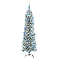 vidaXL Sapin de Noël artificiel Blanc 180 cm PVC, métal et plastique