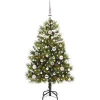 vidaXL Sapin de Noël artificiel avec branches pliables et cônes 120 cm