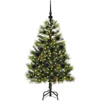 vidaXL Sapin de Noël artificiel avec branches pliables et cônes 120 cm