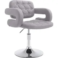 CLP Chaise Lounge Dublin Tissu - Piètement Avec Colonne Centrale Métal Chromé Gris