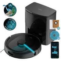 Cecotec Robot Aspirateur Conga 9990 AI Spin Revolution Supreme Home, 10 000 Pa, navigation laser, base de vidange automatique