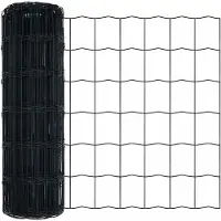 vidaXL Clôture Euro, 0,4 x 25 m, fer revêtu de PVC, gris