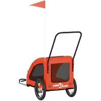 vidaXL Remorque pour vélo pour chiens Orange Tissu Oxford et fer