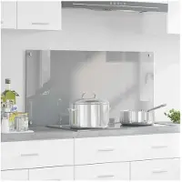 vidaXL Dos de cuisine gris clair 100 x 50 cm Verre trempé