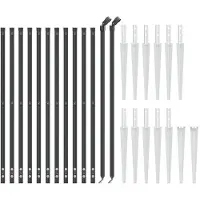 vidaXL Drahtgitter FET mit Bodenanker 0,8 x 25 m Anthrazit -geläutet