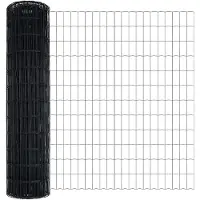 vidaXL Clôture Euro, 1 x 10 mètres, fer revêtu de PVC, gris