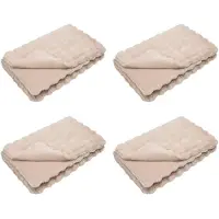 vidaXL Couverture en Fourrure de Lapin Synthétique 4 pcs Beige