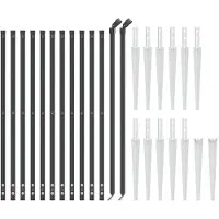 vidaXL Clôture grillagée avec douilles de sol Anthracite 0,8x25 m