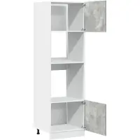 vidaXL Armoire micro-ondes Lyon gris béton 60x57x207 cm Bois composite