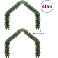 vidaXL Guirlande de Noël avec 600 LED 2 pcs Vert PVC
