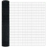 vidaXL Clôture Euro, 1,5 x 10 mètres, fer revêtu de PVC, gris