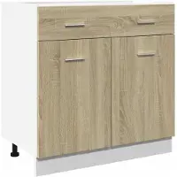 vidaXL Armoire basse à tiroirs Lyon Chêne Sonoma 80x46x81,5 cm Matériau dérivé du bois