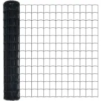 vidaXL Clôture Euro, 1 x 10 mètres, fer revêtu de PVC, gris