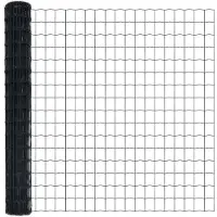 vidaXL Clôture Euro, 1,6 x 10 m, fer revêtu de PVC, gris