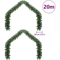 vidaXL Guirlande de Noël 2 pcs Vert 20 m PVC