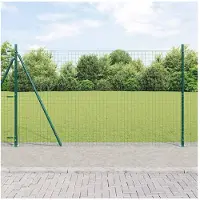 vidaXL Poteaux de clôture 13 pcs Vert Ø32mm 170 cm Acier galvanisé